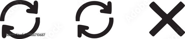 Obraz Refresh Close Icons Set for Interface Navigation Actions