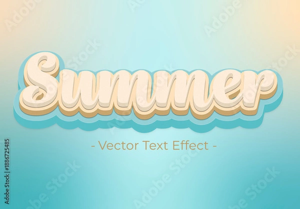 Fototapeta Summer Retro Layered Text Effect