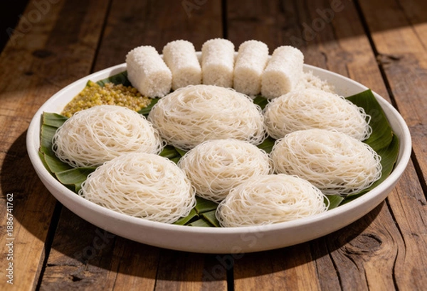 Obraz white string hoppers (idiyappam)