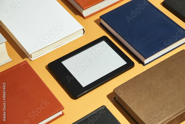 Fototapeta E-book and classic textbooks