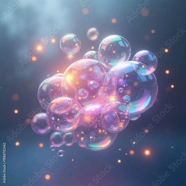 Obraz abstract background with soap bubbles