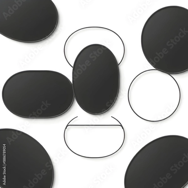 Obraz Black oval banner frame vector collection