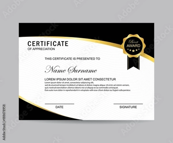 Obraz Modern certificate vector