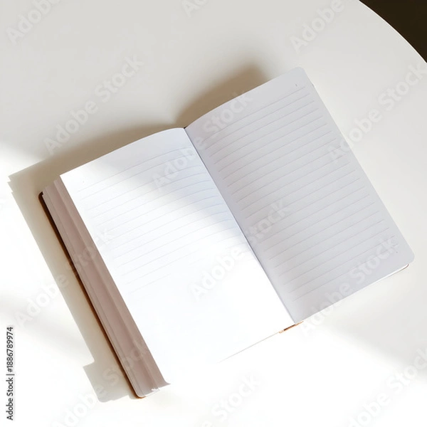 Obraz Blank ruled notebook on a white table