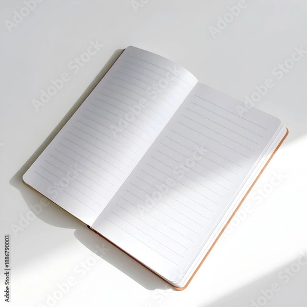 Obraz Blank ruled notebook on a white table