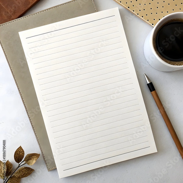 Obraz blank white notepaper design
