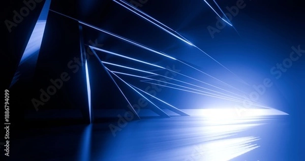 Obraz Futuristic architecture background building geometric shape 3d render