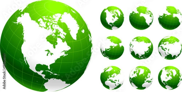 Obraz Green Globe Environmental Conservation Background
