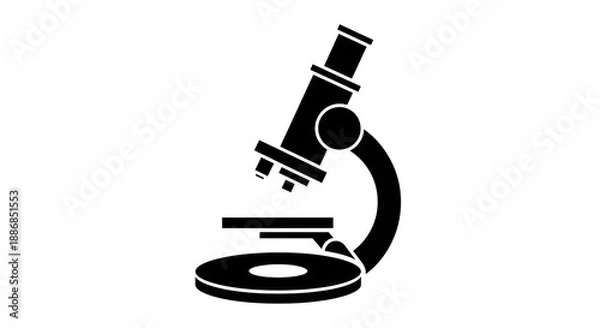 Obraz microscope silhouette vector icon