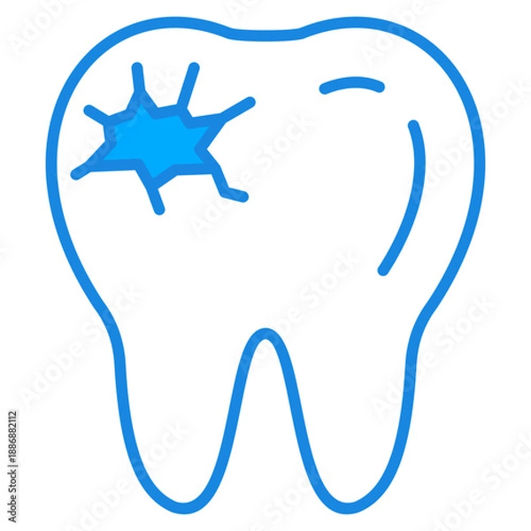 Fototapeta Tooth Decay Icon For Design Elements