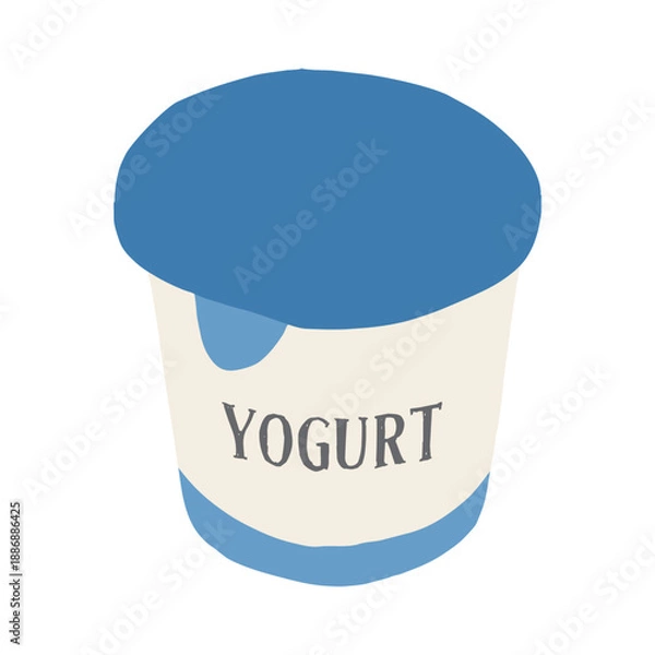 Obraz カップのヨーグルトのイラスト