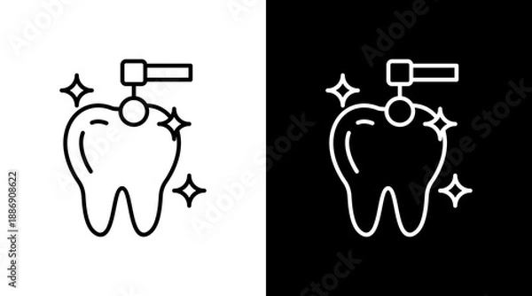 Fototapeta Tooth Cleaning Icon For Design Elements
