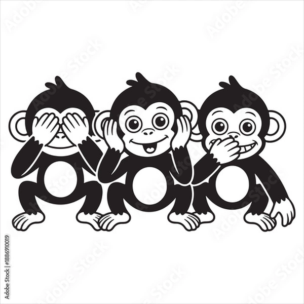 Fototapeta Three Wise Monkeys SVG 