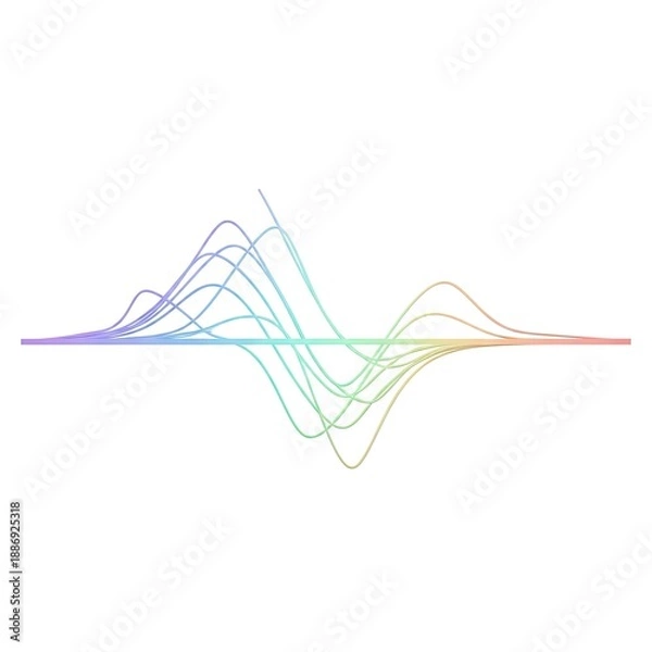 Obraz Gradient Wavy Lines Flowing Abstract Graphic Design