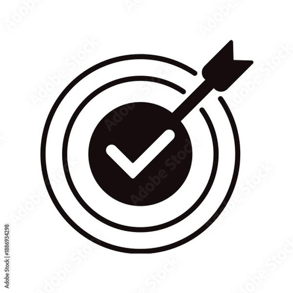 Fototapeta Target achieved with arrow