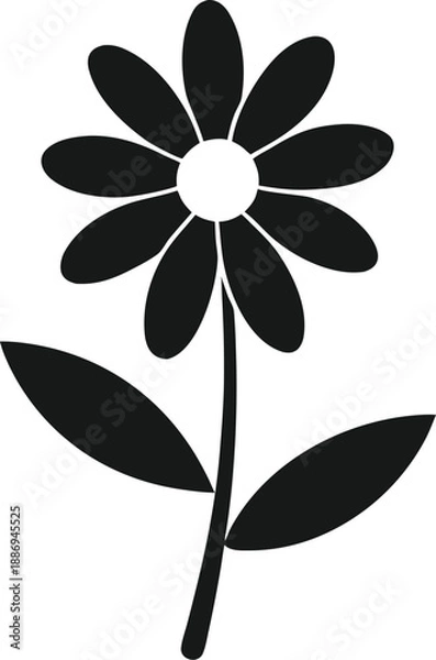 Obraz  simple daisy flower icon pack silhouette vector  on white background 