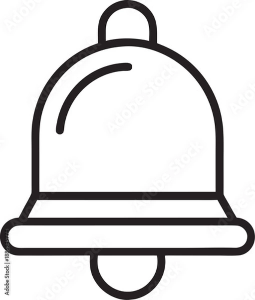 Obraz notification bell icon outline  vector  on white background 
