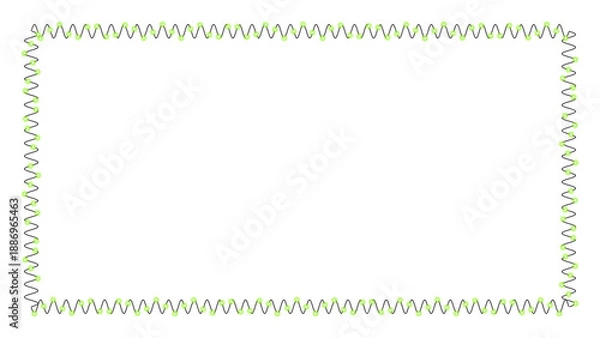 Fototapeta Decorative square frame with zigzag pattern isolated on transparent background