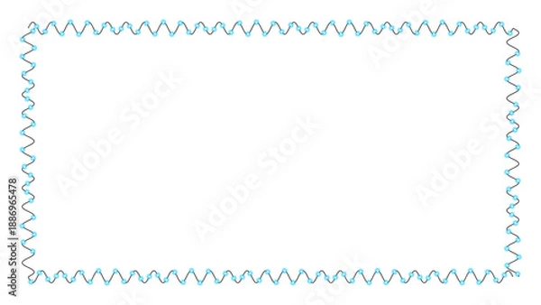 Fototapeta Wavy rectangular frame isolated on transparent background