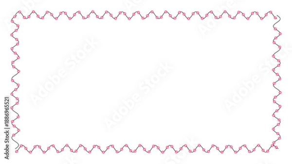 Fototapeta Pink wavy rectangular frame isolated on transparent background
