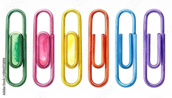 Obraz colorful paper clips isolated