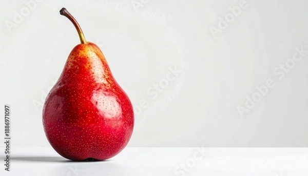 Obraz single red pear isolated on white