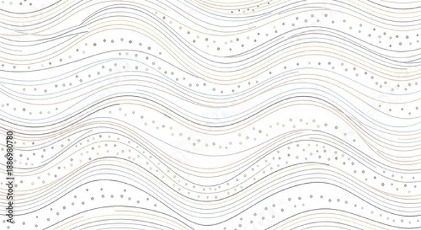 Obraz Abstract Seamless Pattern with Wave Line and Dot Texture on White Background