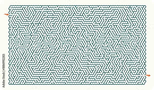 Obraz Custom designed complex maze game in scalable vector format