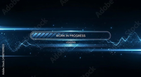 Obraz work in progress futuristic progress bar.