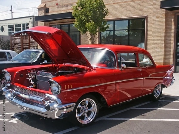 Fototapeta red hotrod 57 chevy