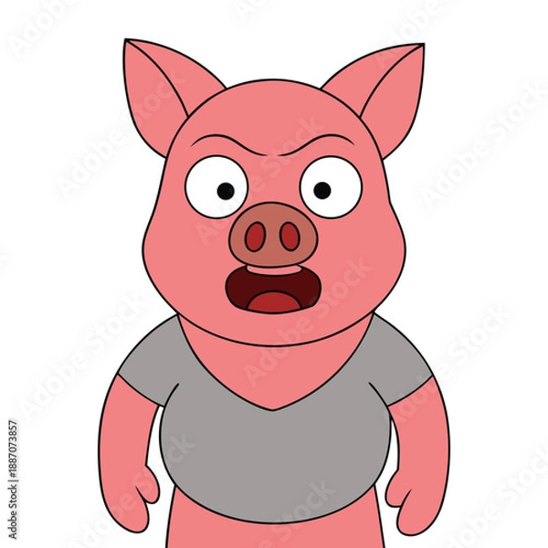 Obraz A funny pig vector illustration