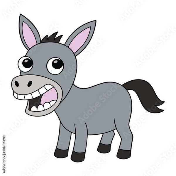 Obraz Funny Donkey Vector Illustration