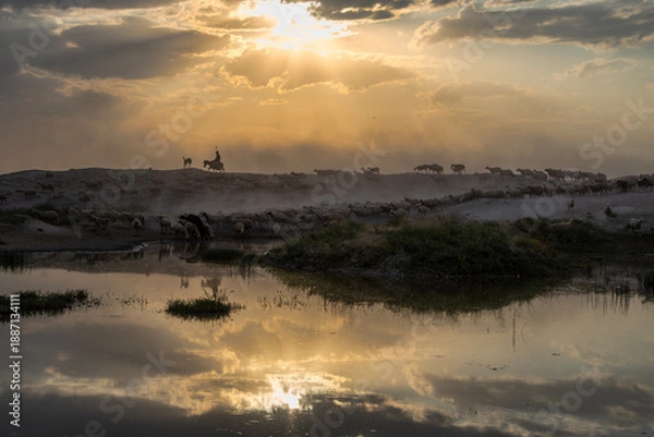 Obraz sunrise over the river