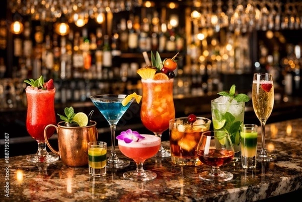 Fototapeta different cocktails