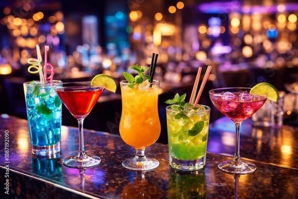 Fototapeta different cocktails