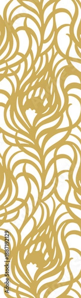 Obraz gold swirling abstract pattern on white background