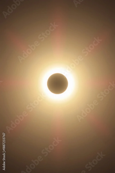 Fototapeta Solar Eclipse and Spectrum Light Rays