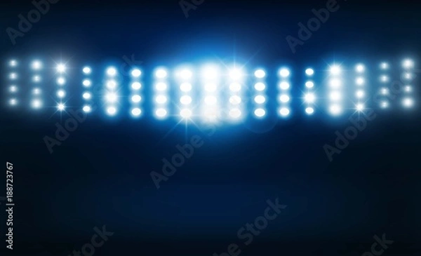 Fototapeta Bright stadium lights vector design. Vector illumination