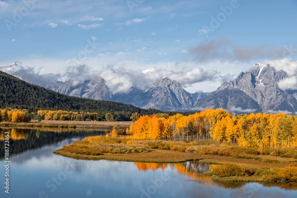 Fototapeta Scenic Fall Landscape Reflection in the Tetons