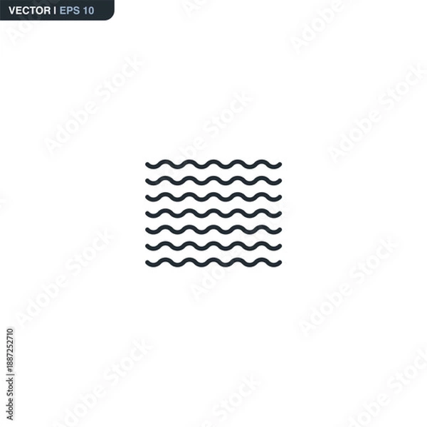 Obraz Waves, linear style sign for mobile concept and web design