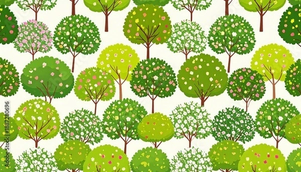 Obraz Lush Green Tree Canopy Pattern for Textile Design.