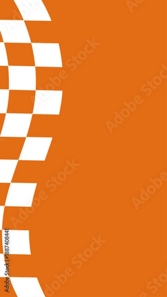Obraz Orange Background with Checkered Border Design.