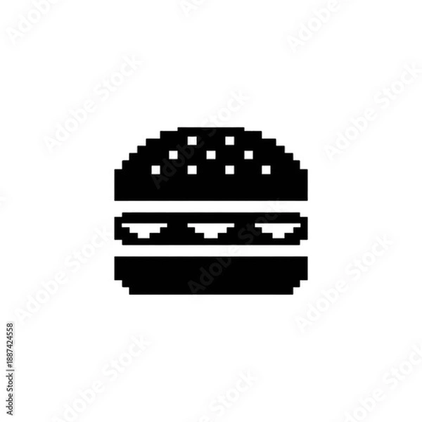 Obraz Pixel Burger Icon