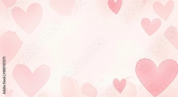 Obraz pink background with hearts