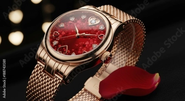 Obraz watch on a red background