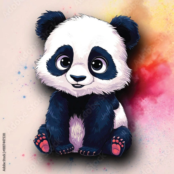 Obraz cute panda baby.eps