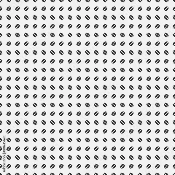 Fototapeta Seamless pattern with black coffee beans.