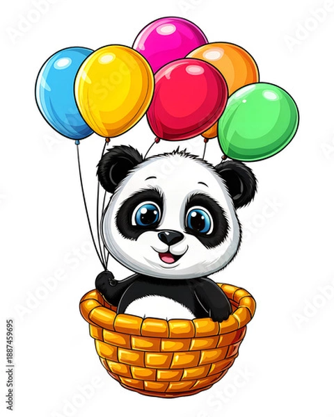 Obraz teddy bear with balloons