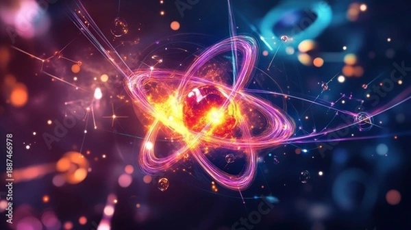 Obraz vibrant atom energy abstract art
