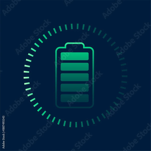 Fototapeta fully charged wireless battery level indicator bar design